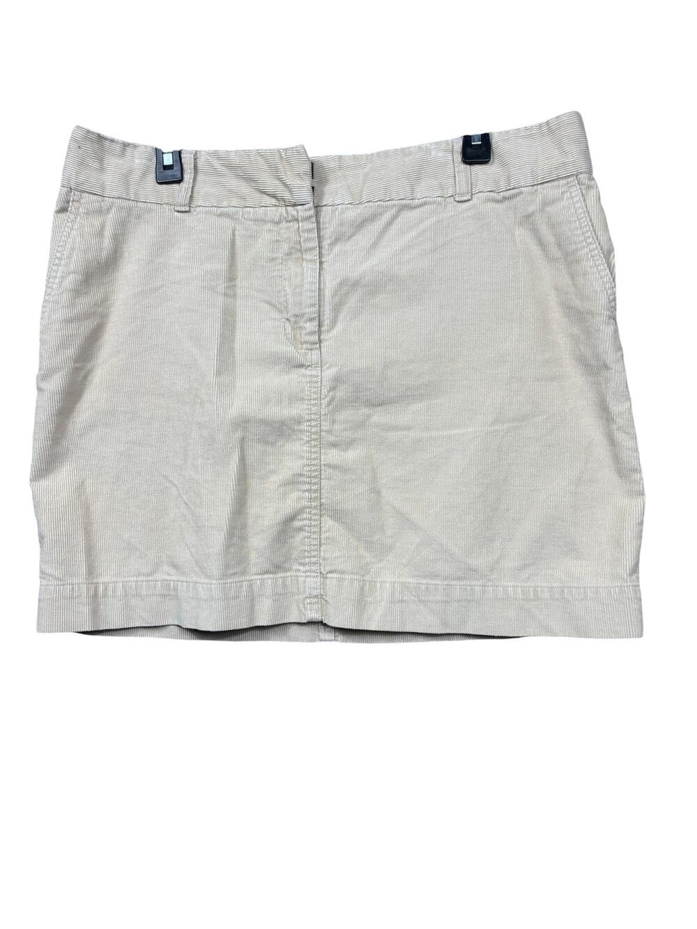 Vineyard Vines Skirt Womens 14 Beige Corduroy Pencil Casual Pockets Mini